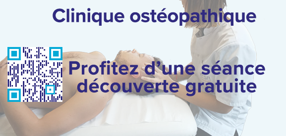 Profitez d'une séance découverte gratuite au sein de notre clinique ostéopathique