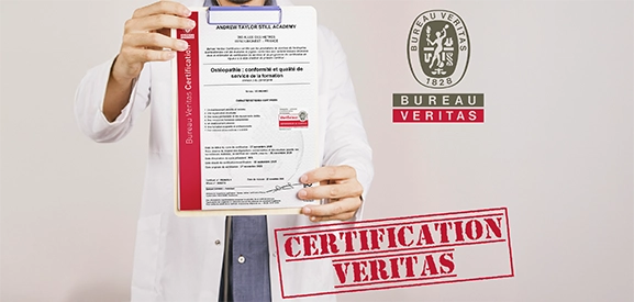 Certification Véritas « Ostéopathie : conformité et qualité de service de la formation » obtenue par l'ATSA en 2025